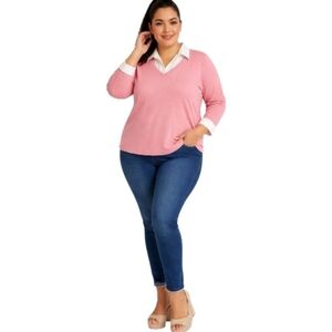 Karen Scott Pink and White Garment